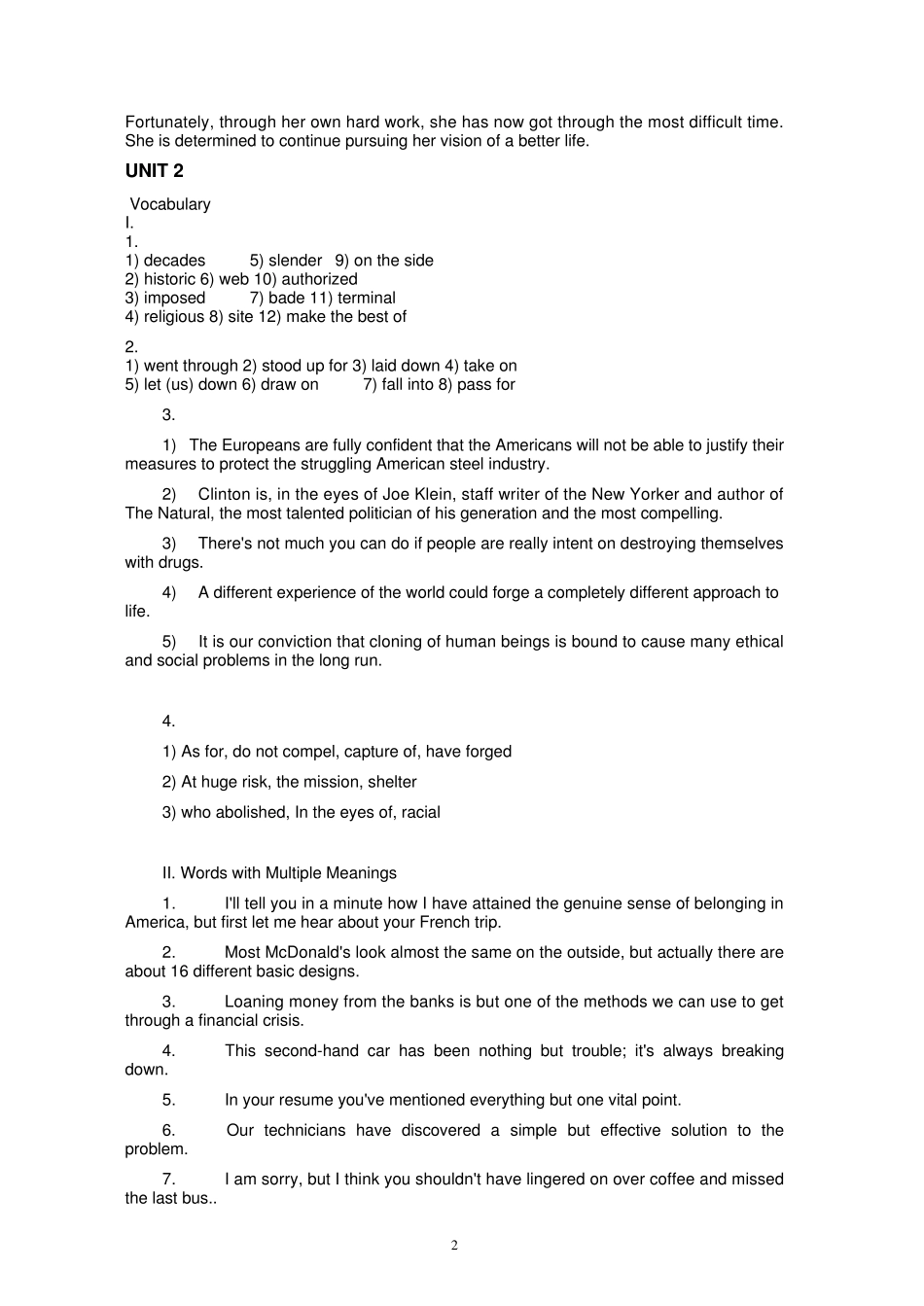 全新版大学英语综合教程3(第二版)课后答案全集_第2页