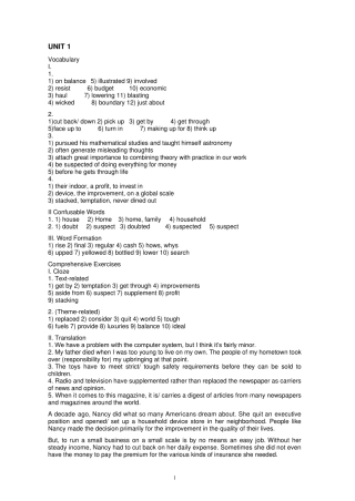 全新版大学英语综合教程3(第二版)课后答案全集