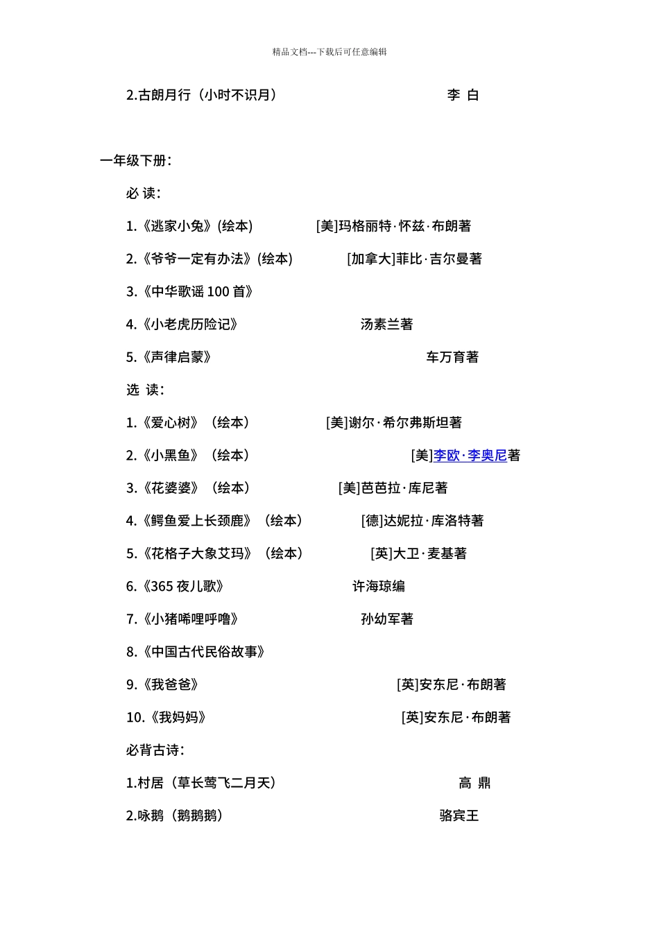 2024年最新盐城市小学语文课外阅读书目_第2页