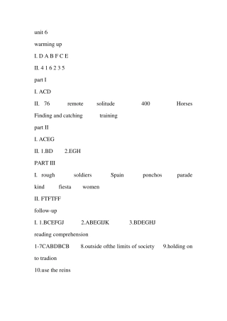 全新版大学英语视听阅读2答案(Unit6Unit10)