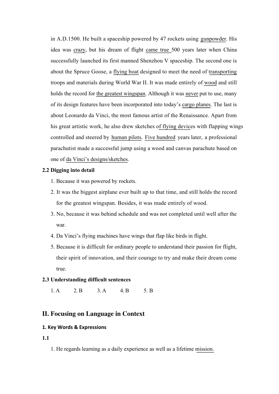 全新版大学进阶英语第二册第五单元答案_第2页