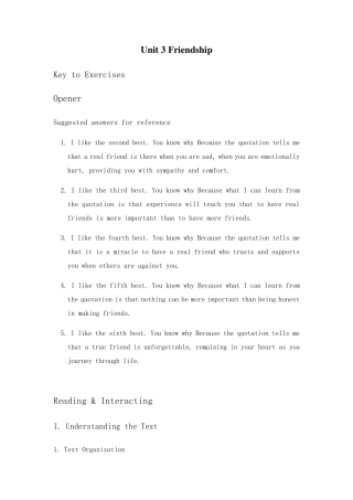 全新版大学进阶英语综合教程第二册答案U3Keyto