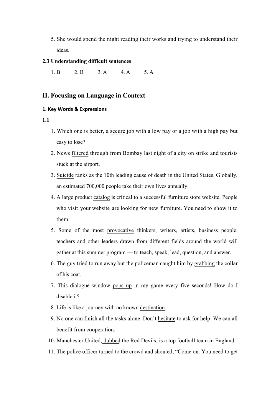 全新版大学进阶英语综合教程第二册答案U4KeytoExercises_第3页