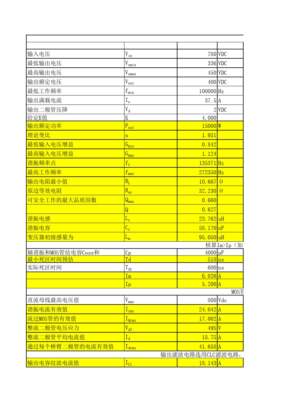 全桥LLC自动计算表格_第1页