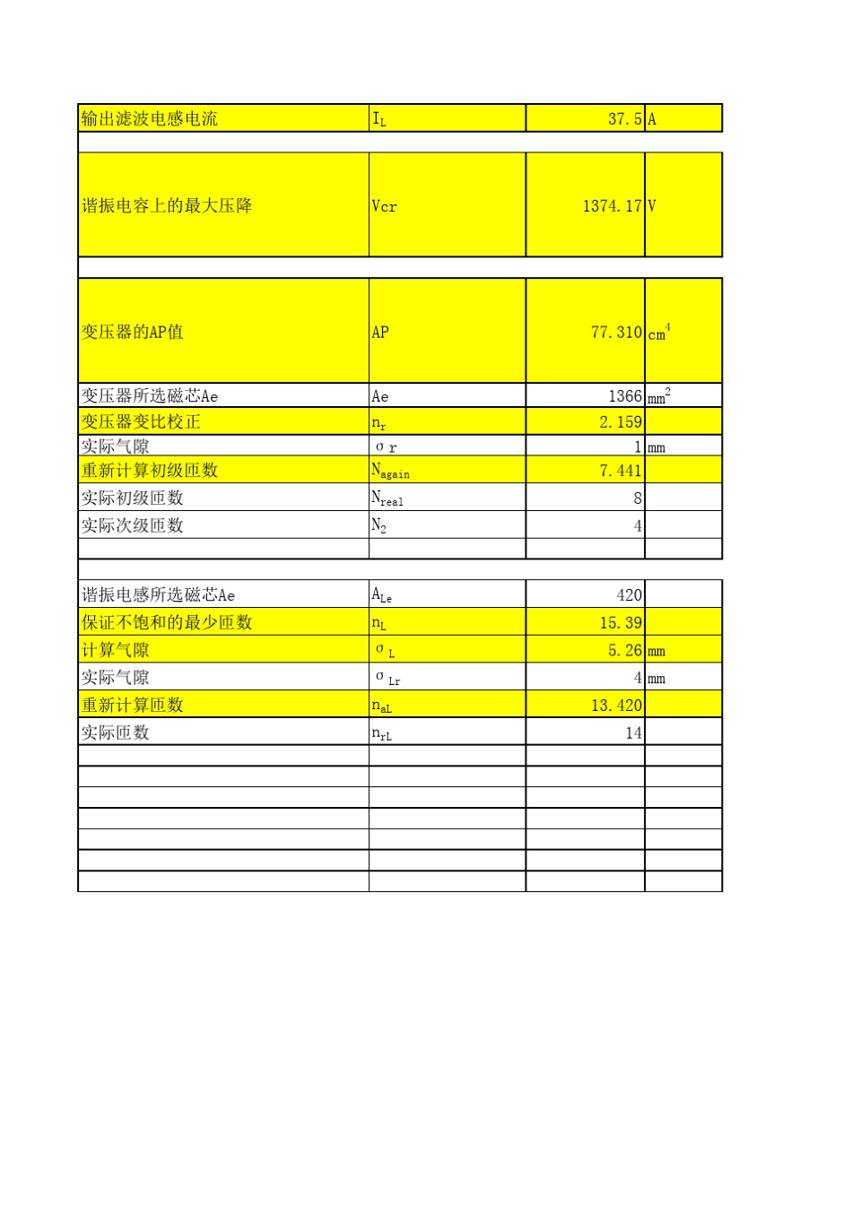 全桥LLC自动计算表格_第2页
