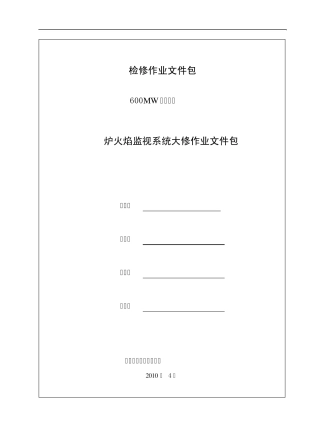 全炉膛火焰电视系统检修作业文件包