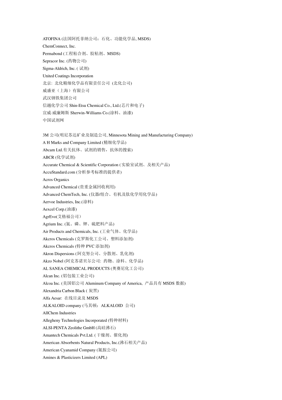 全球化工公司汇总_第1页