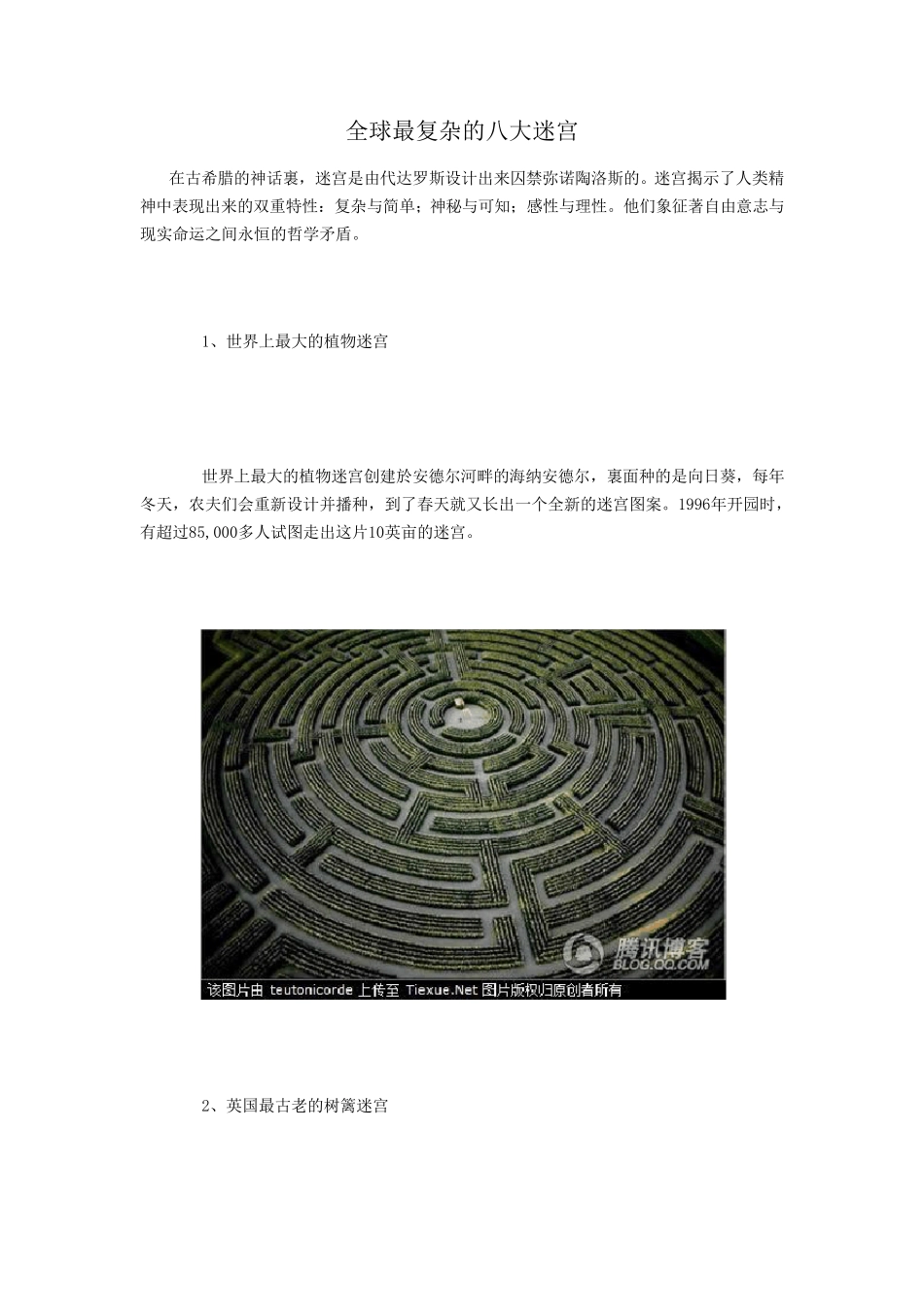 全球最复杂的八大迷宫_第1页