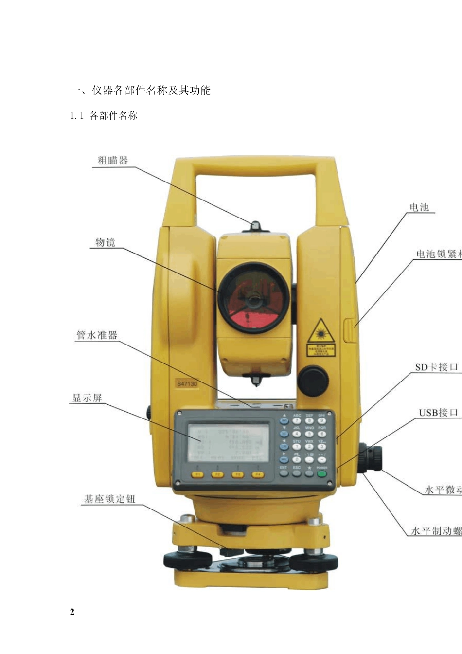 全站仪基本功能使用手册_第2页