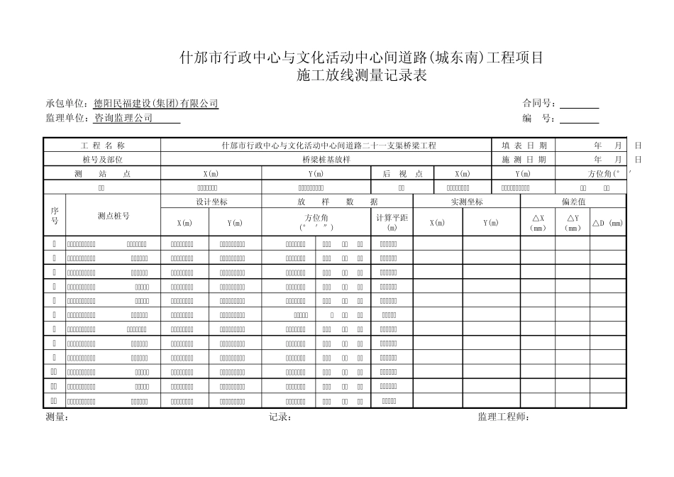 全站仪放样记录表1_第1页