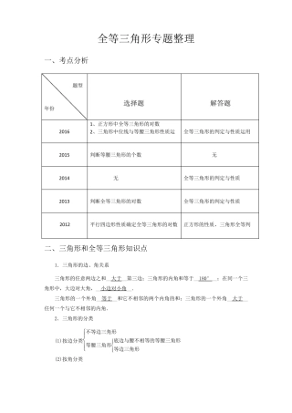 全等三角形专题整理