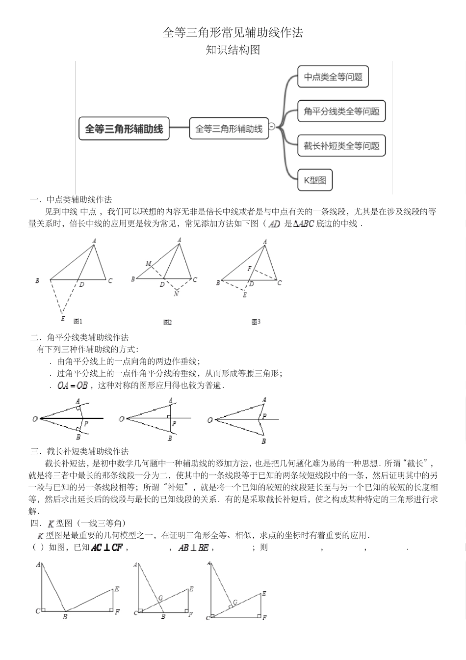全等三角形常见辅助线_第1页