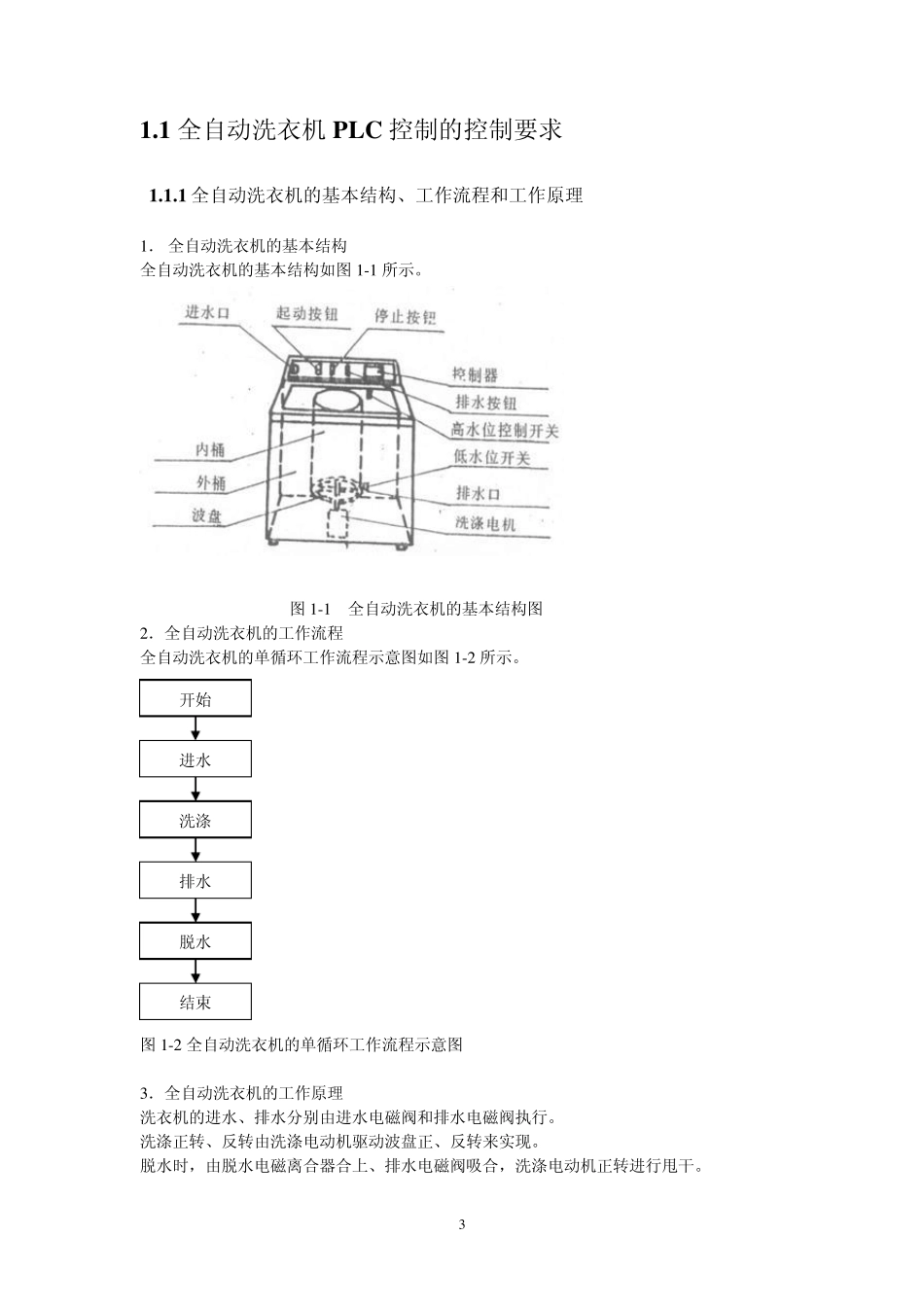 全自动洗衣机PLC控制课程设计_第3页