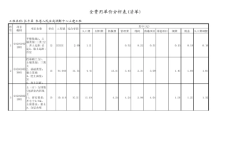 全费用单价分析表(清单)
