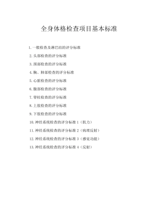 全身体格检查标准(学生版)