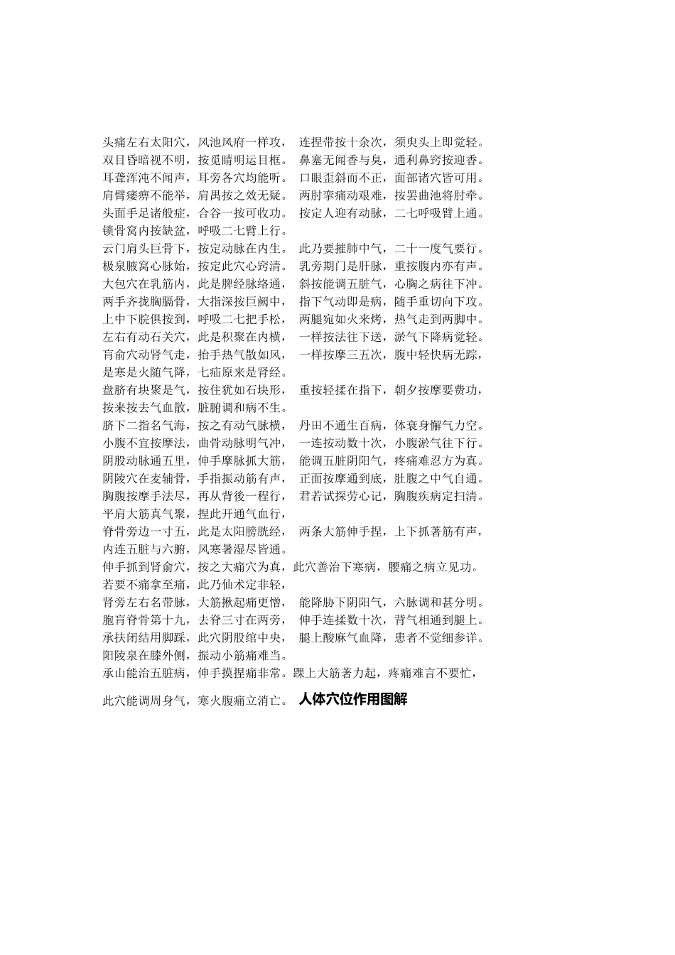 全身穴位作用图_第1页