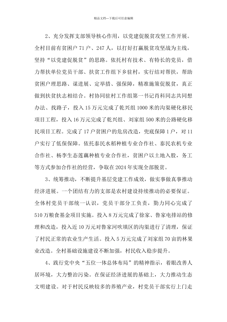 2024年村党总支书记落实主体责任述职报告_第2页