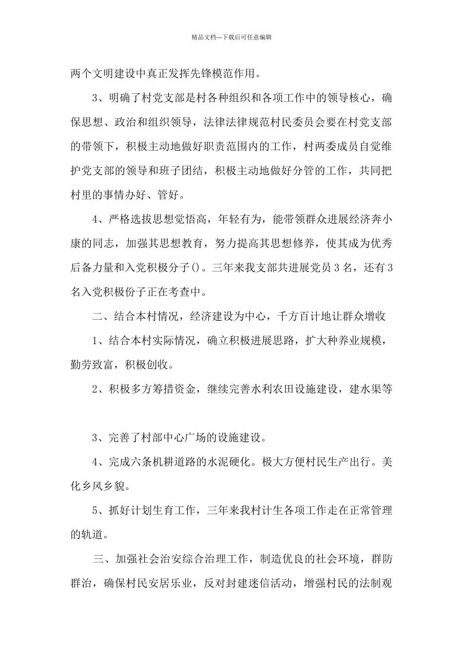 2024年村党支部书记工作报告_第2页