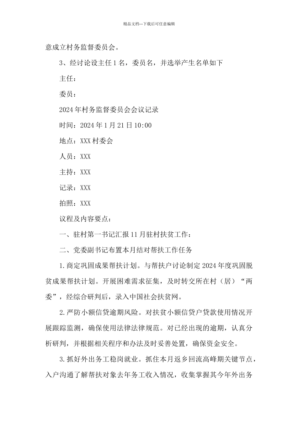 2024年村务监督委员会会议记录_第3页
