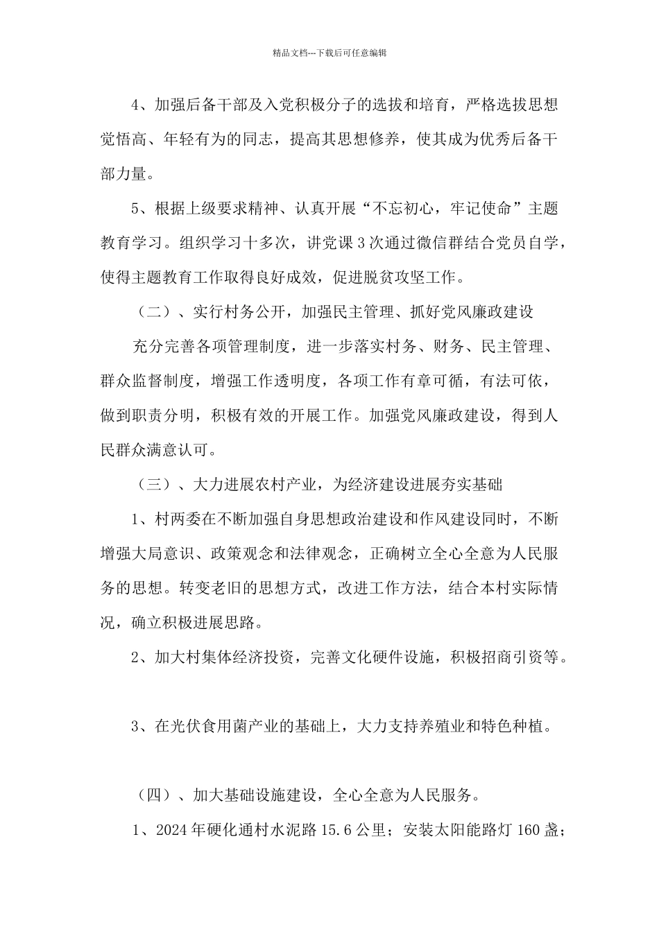 2024年村干部述职报告_第2页