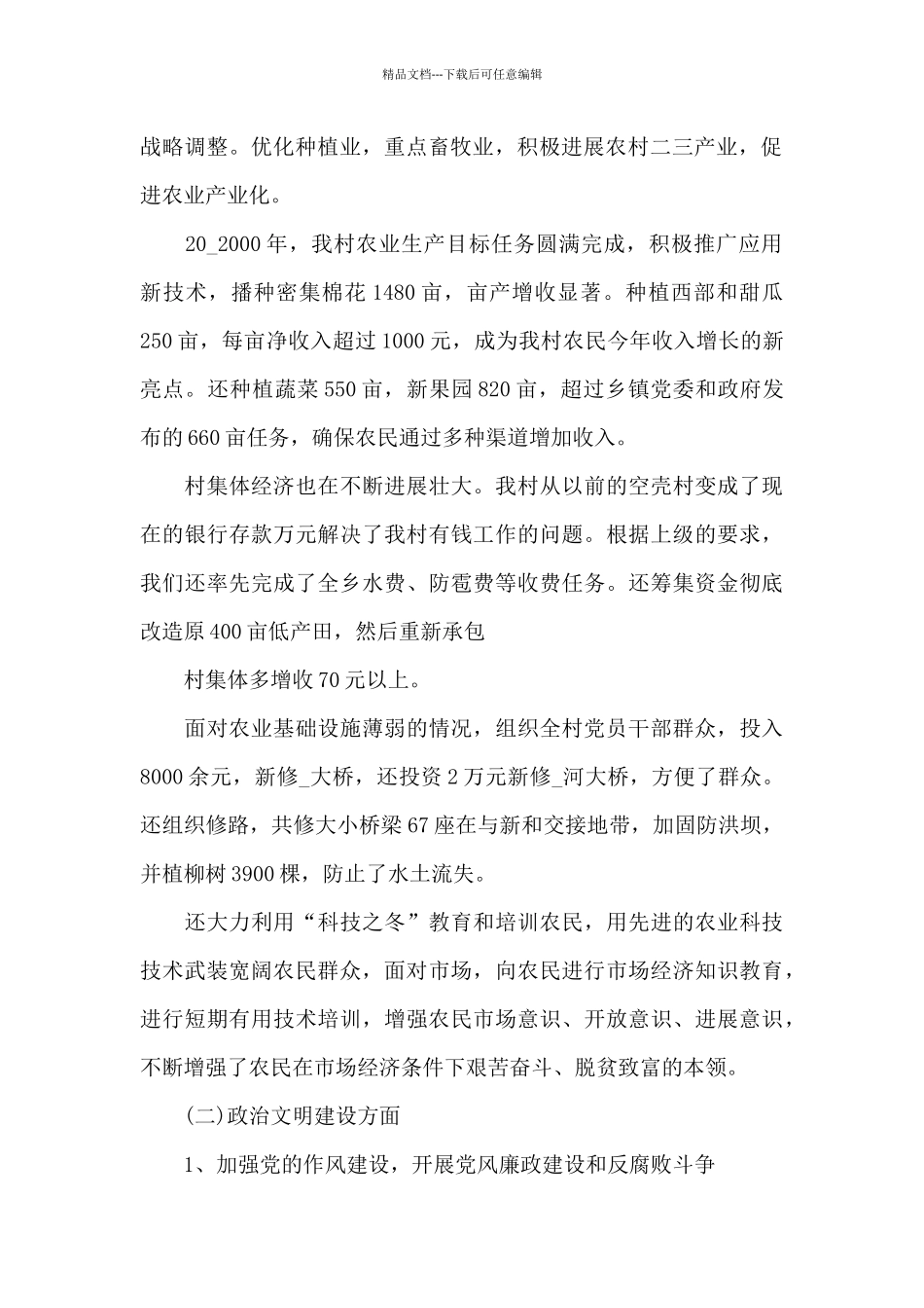 2024年村支部书记工作总结_第2页