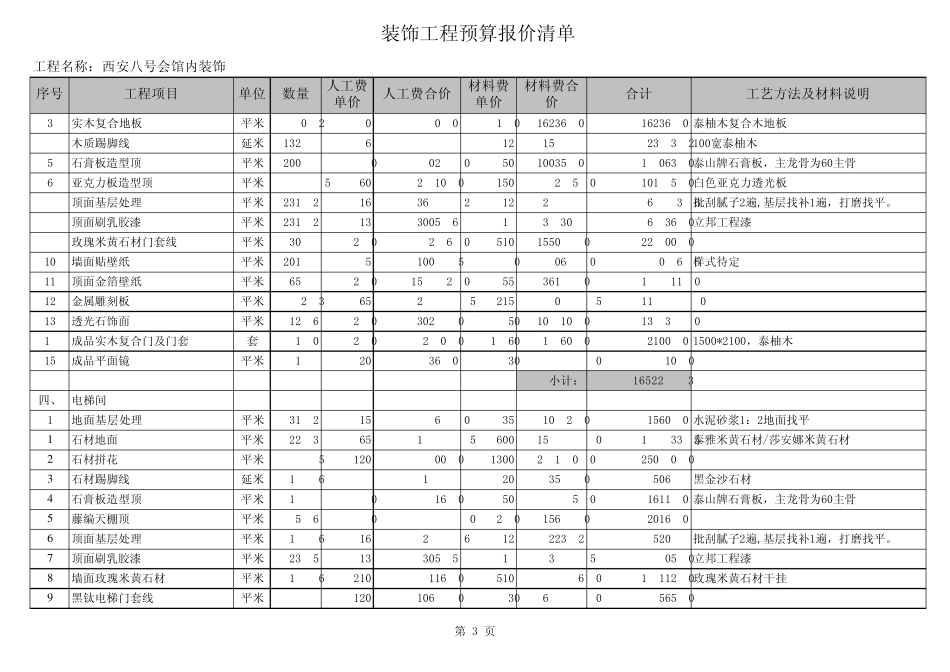 八号会馆装修报价单8.18_第3页