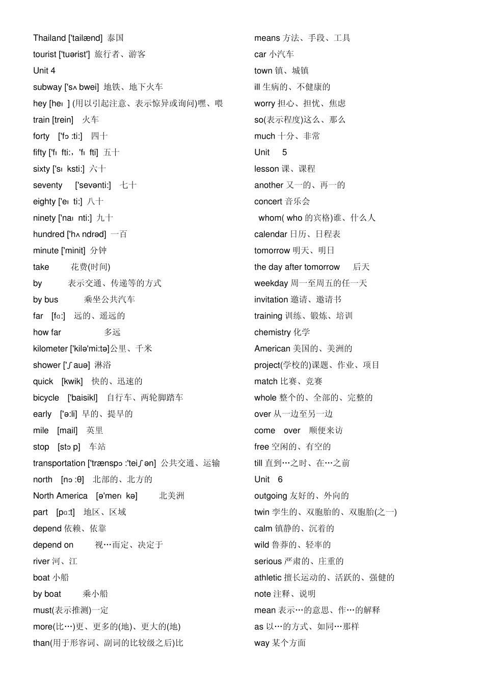 八年级上册英语单词和音标_第3页
