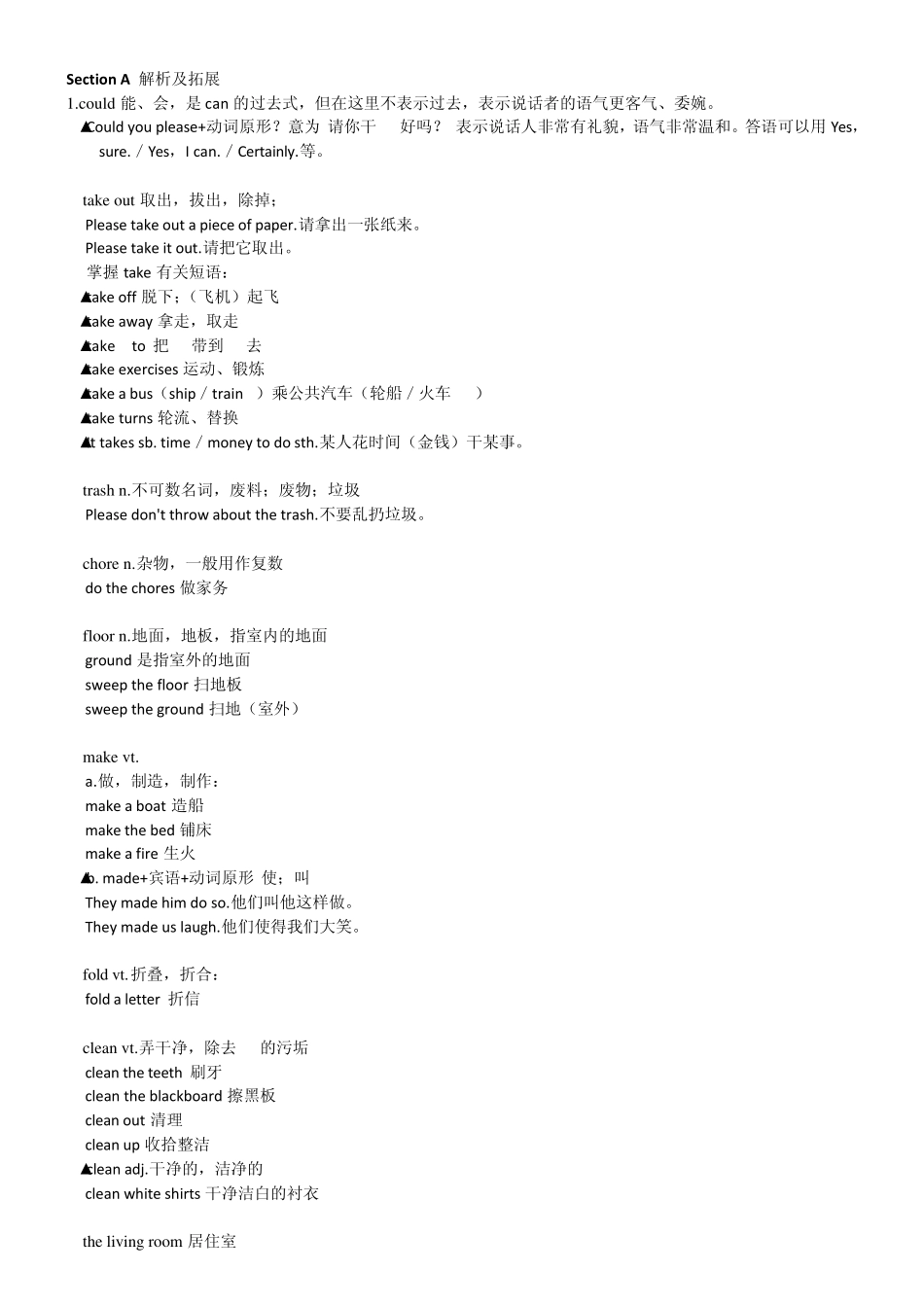 八年级上册英语第十一单元知识点讲解_第1页