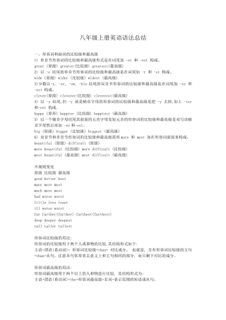 八年级上册英语语法总结