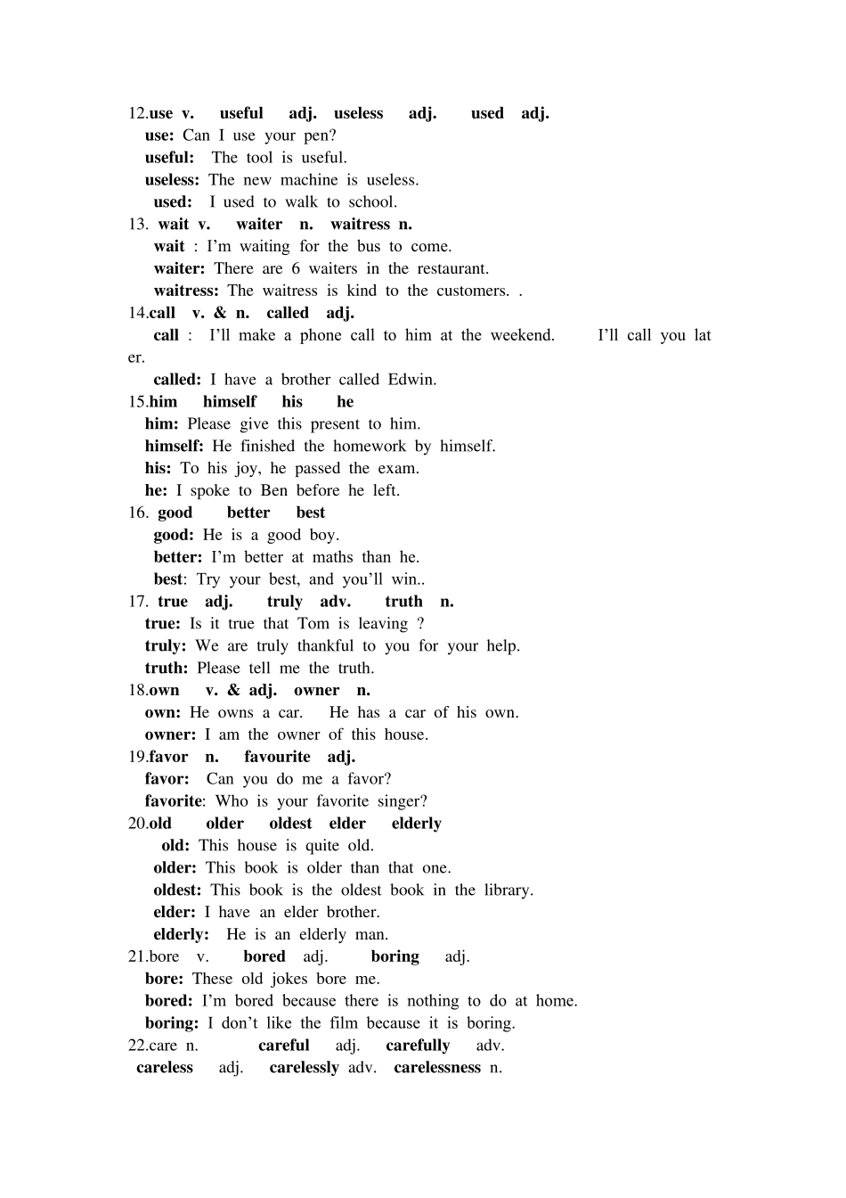 八年级上英语词性转换整理_第2页