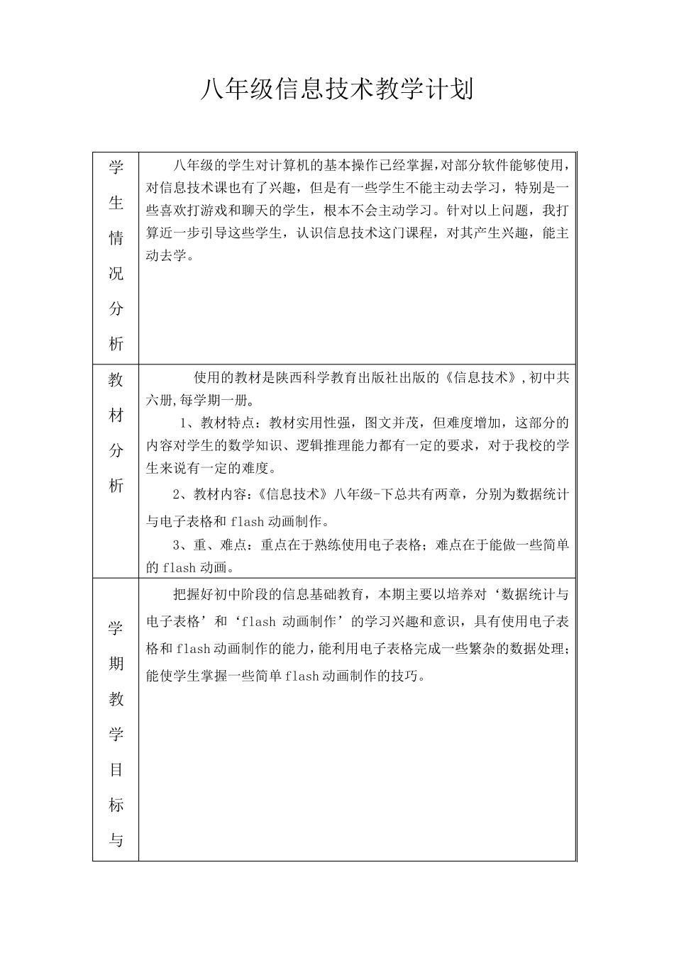 八年级下信息技术全册教案_第1页