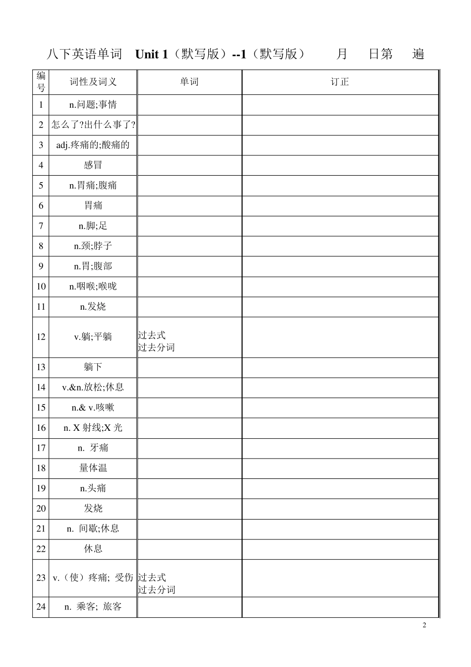 八年级下册英语单词表_第2页