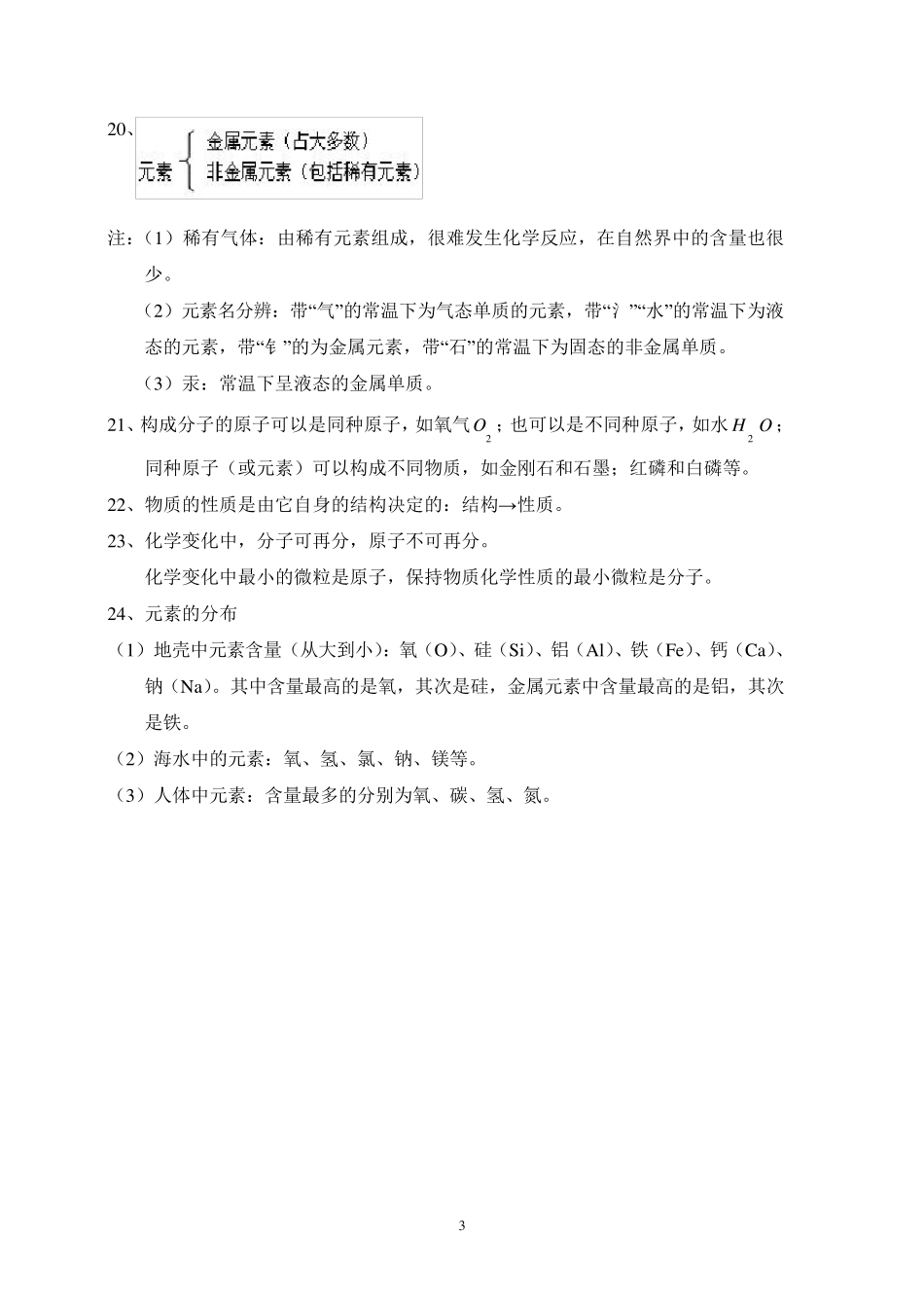 八年级下第二章微粒的模型与符号知识点总结_第3页