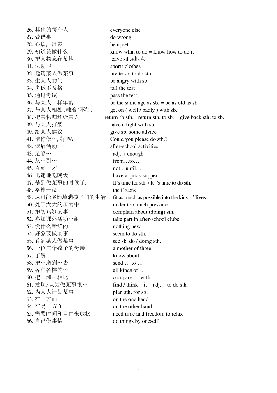 八年级下英语词组、短语归纳_第3页