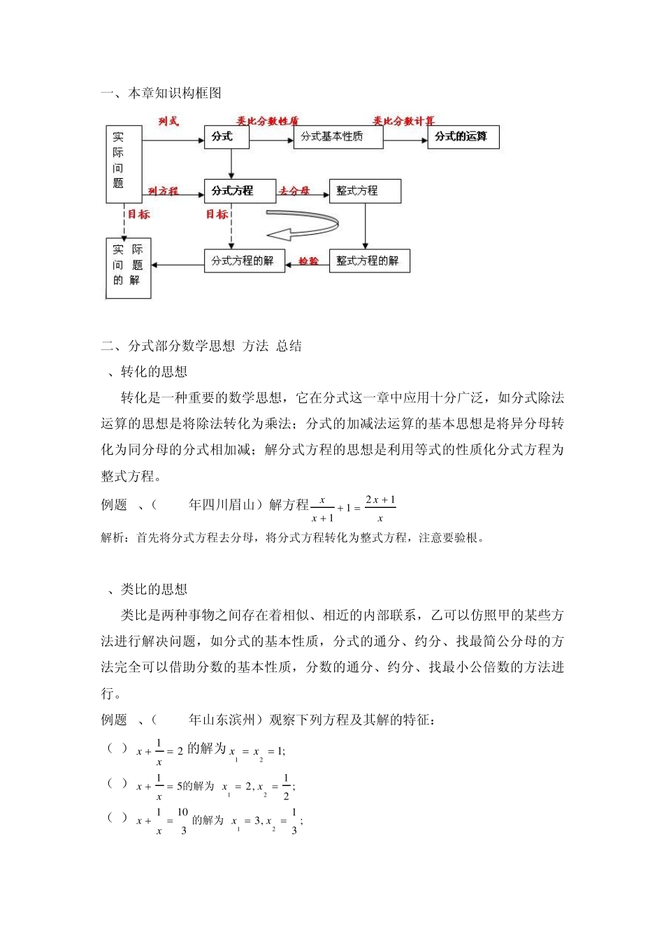 八年级分式复习教案_第1页