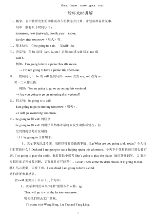 八年级初二英语一般将来时讲与练附答案