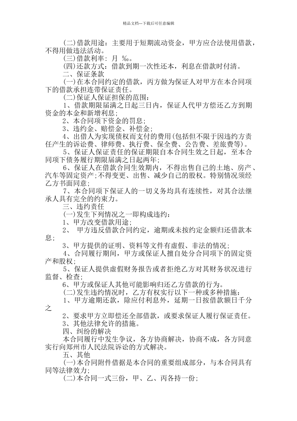 2024年正规个人借款合同范本_第2页