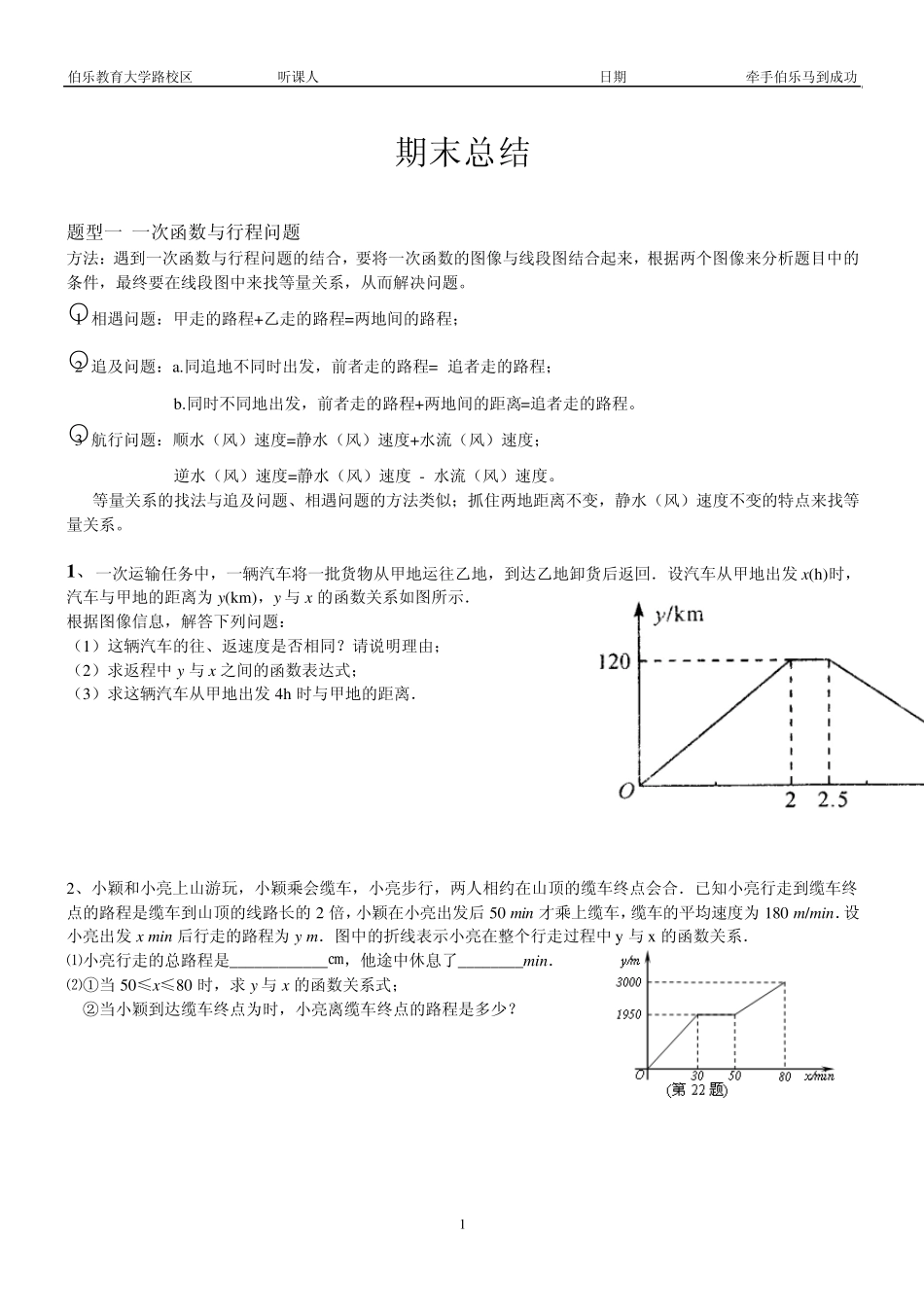 八年级数学上册期末复习(压轴题)_第1页