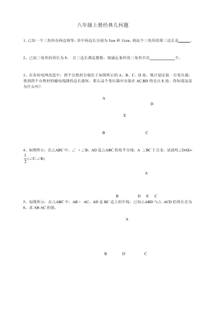 八年级数学上册经典几何题集2013