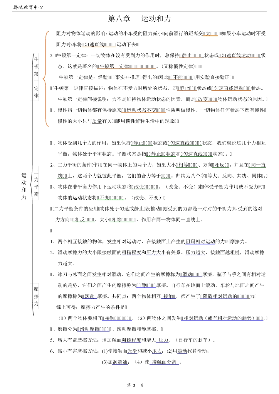 八年级物理下册概念、公式_第2页