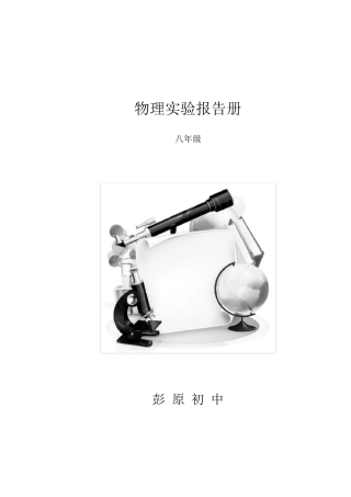 八年级物理实验报告单
