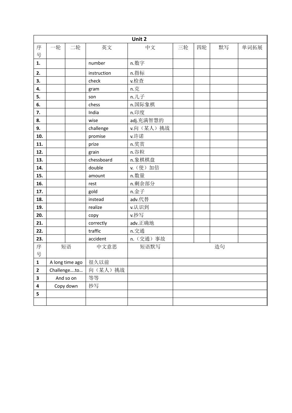 八年级词汇表(上册)广州版_第2页