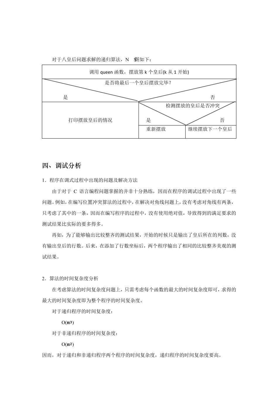 八皇后问题实验报告_第3页