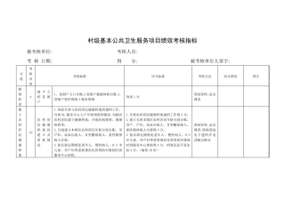 公共卫生绩效考核方案细则