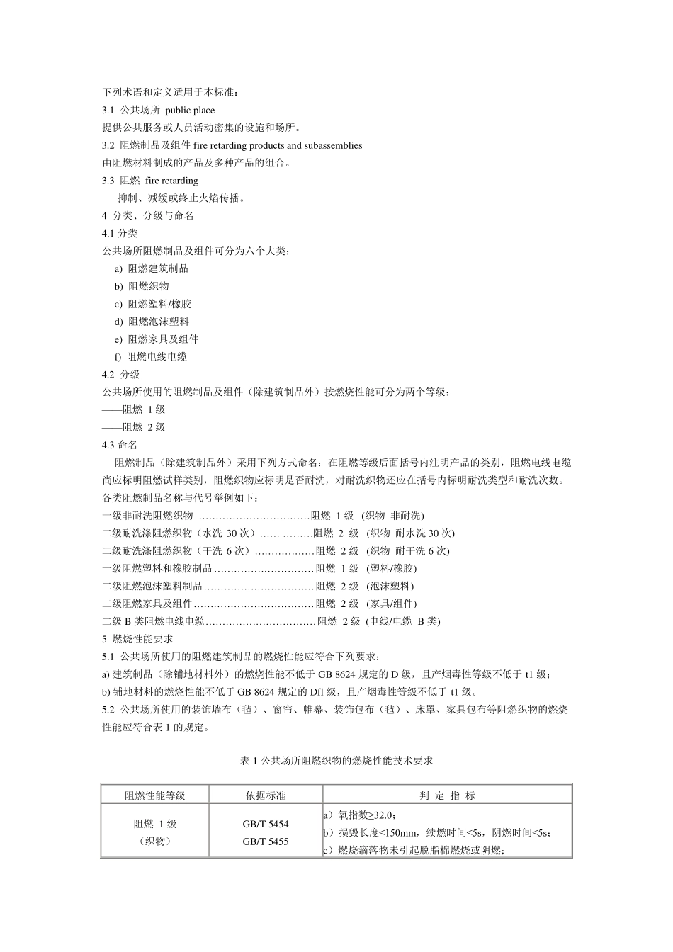 公共场所阻燃制品及组件燃烧性能的标识及要求_第2页