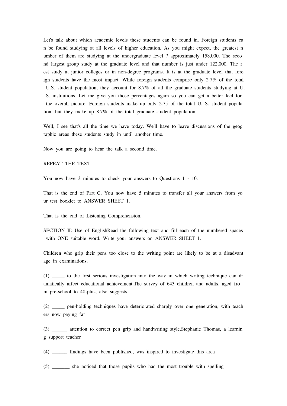 公共英语五级笔试真题_第3页