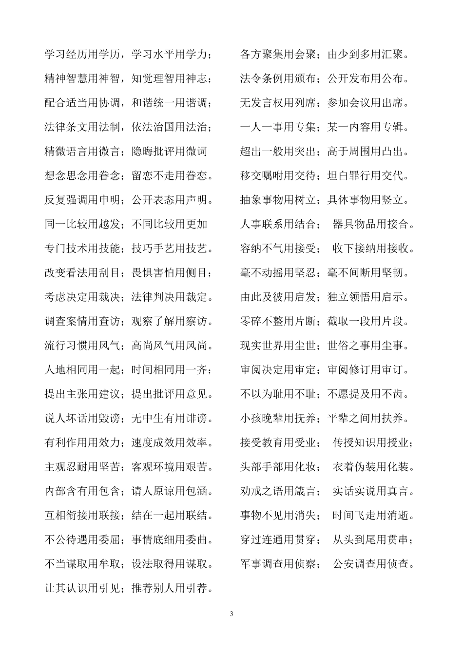 公务员考试常用近义词用法口诀大全_第3页