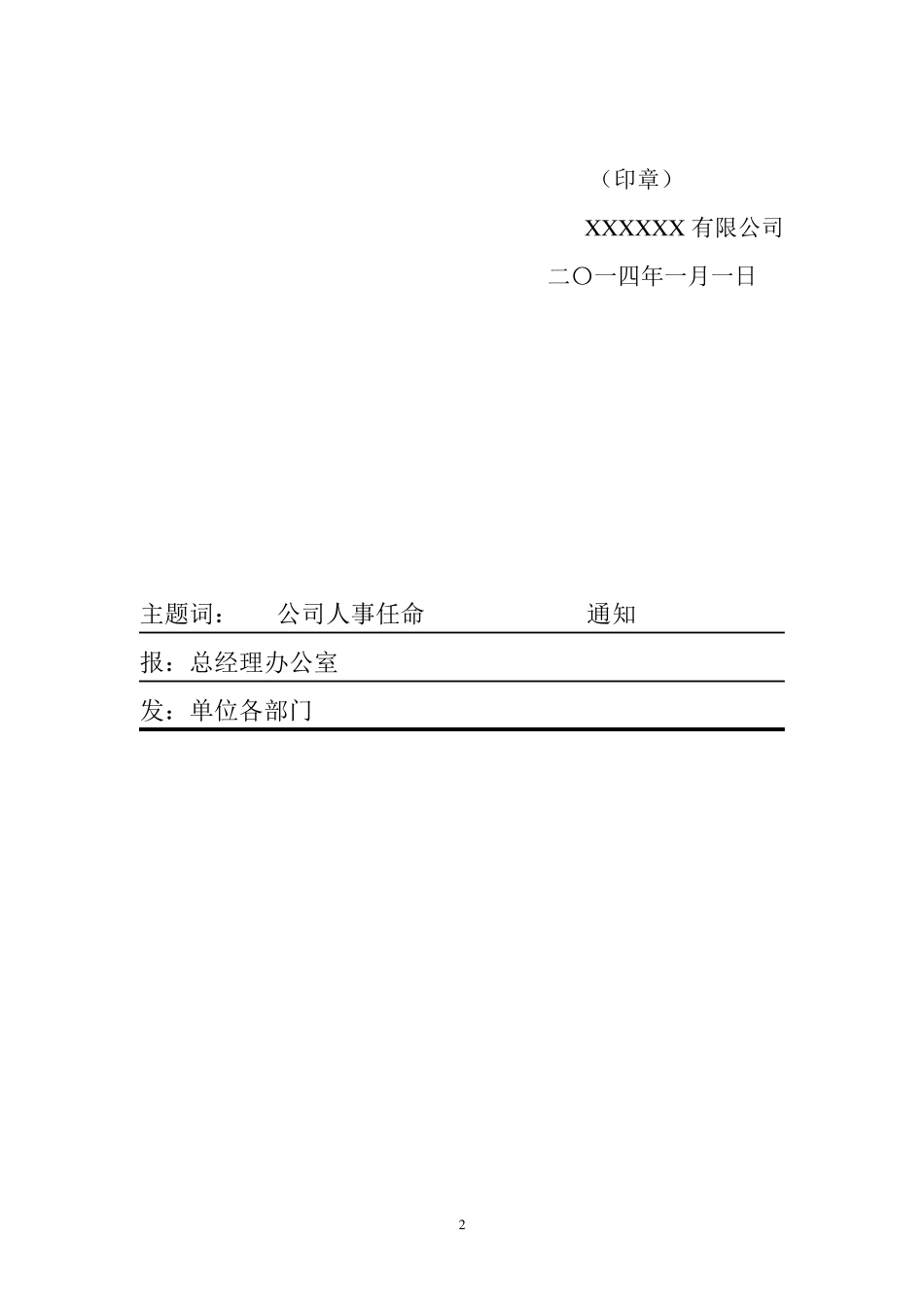 公司人事任命及岗位职责红头文件_第2页