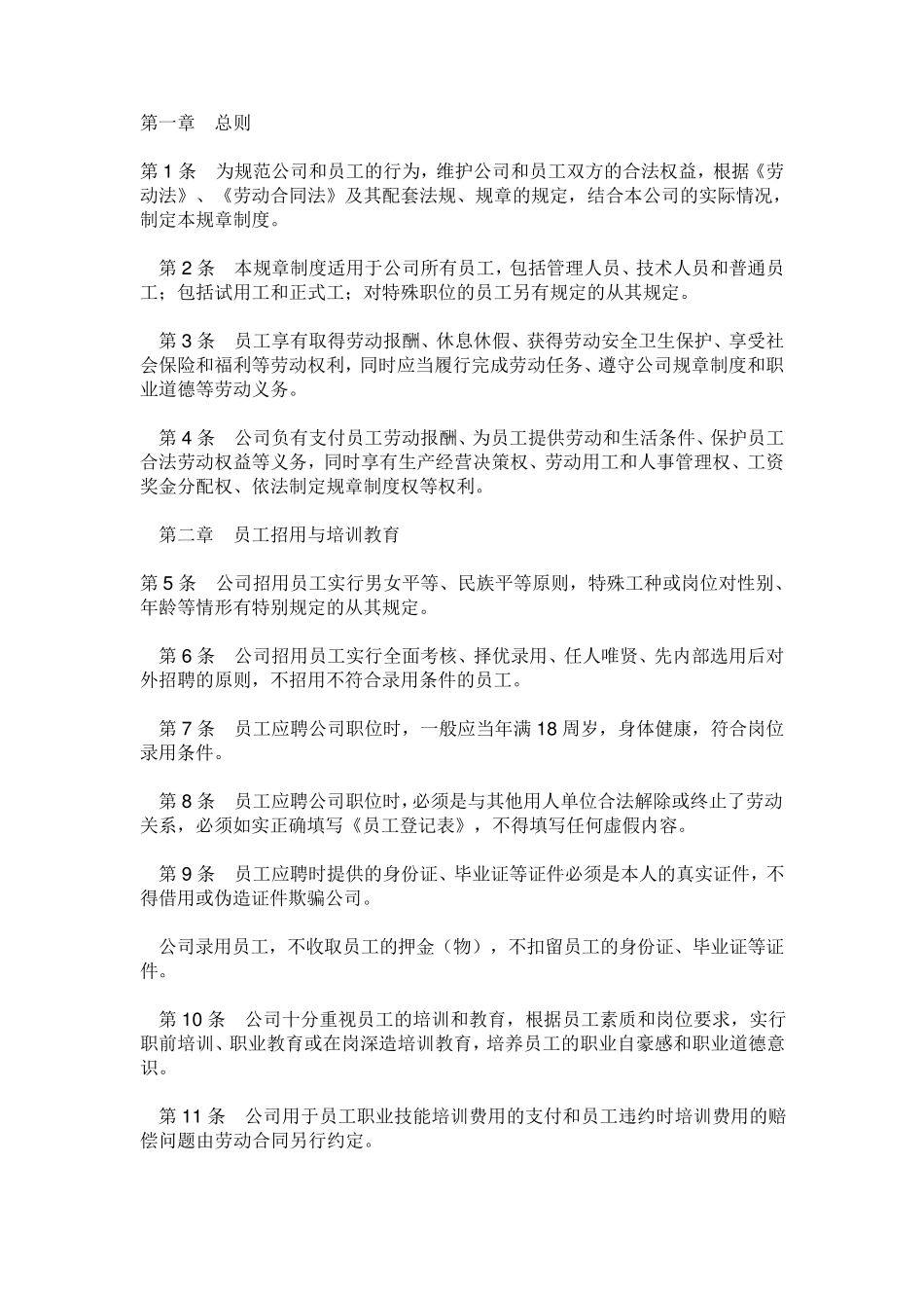 公司人力资源规章制度_第2页