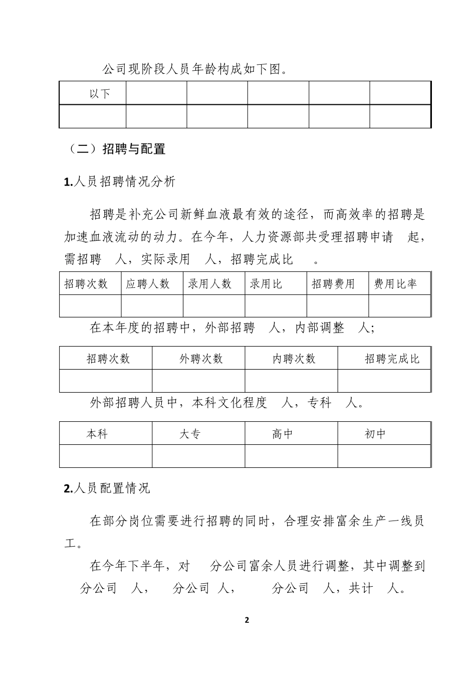 公司人力资源部工作总结_第2页